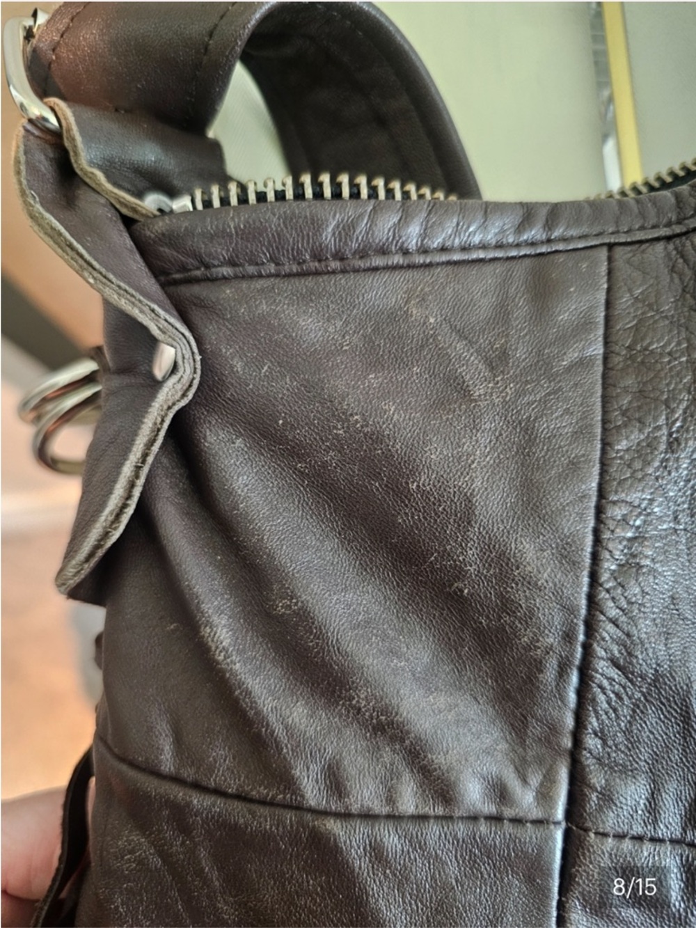 Free People Pelechecoco Cherokee/Elouise Hobo Fringe Vintage Brown Leather Bag - Picture 7 of 14
